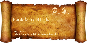 Puskás Hilda névjegykártya